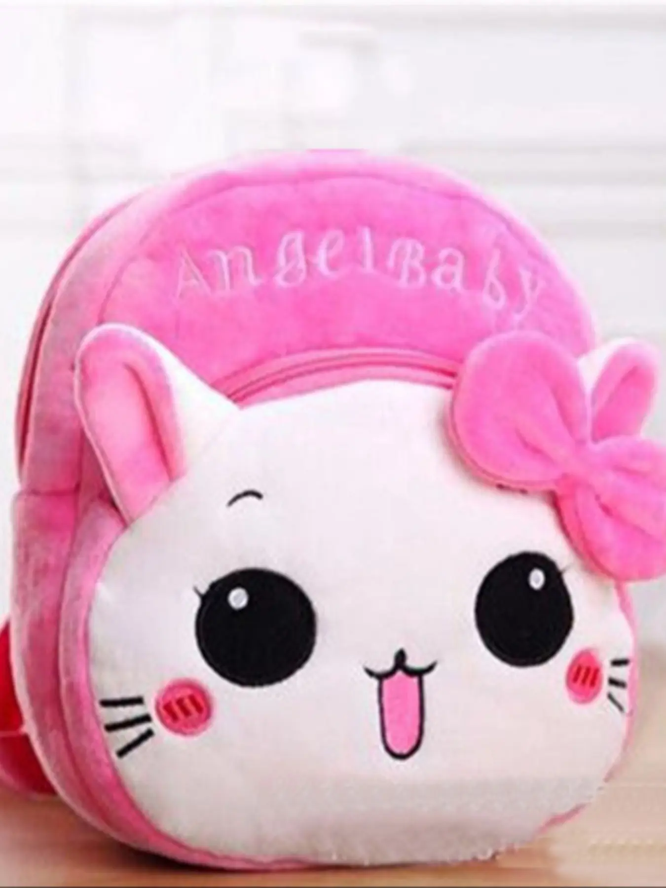 Adorable Animal-Themed Kids Backpack, Cat & Monkey Design, Lightweight Dual Shoulder Bag, Plush Cartoon Mini Travel Pouch