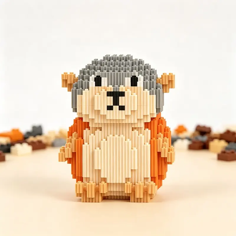 DIY Cute Animal Series Building Blocks, Groundhog Penguin Turtle Bear Model, Stress Relief, Home Decor, Ideal Holiday Gift