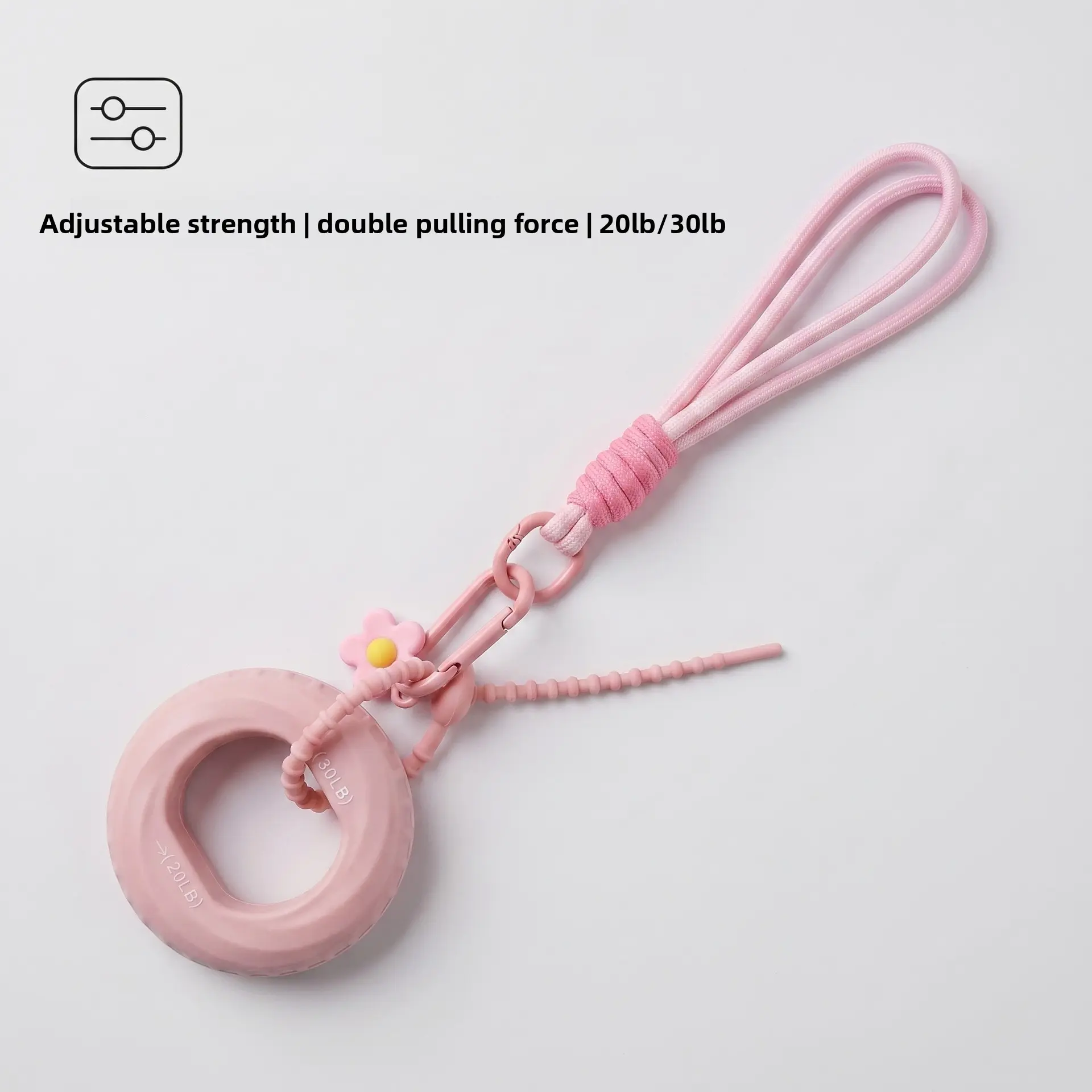 Silicone grip ring, grip training, decompression finger strength training, double strength bag pendant, keychain, lanyard