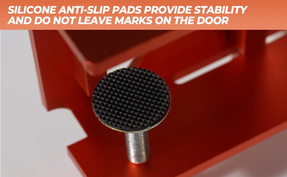 Metal Door Hinge Jig, Adjustable Router Jig Fits Door Hinges 2.5"–5" Length & Thicknesses, Universal Template for Round (1/4" & 5/8" Radius) and Square Corners