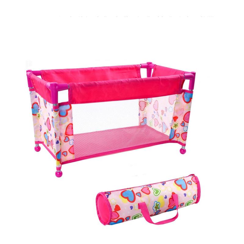 Reborn Baby Doll Crib with Storage Bag, 1 Set Removable & Foldable Doll Crib, Doll Accessories for 17-20 Inch Reborn Baby Dolls