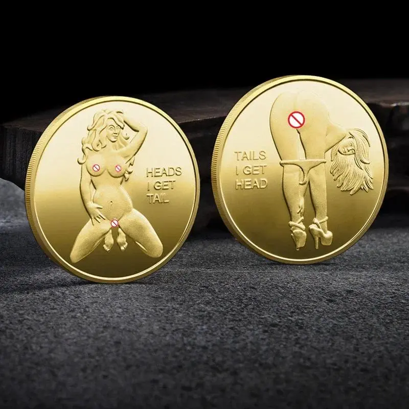 3PCS Sexy Woman Coin Commemorative Coins New Adult Challenge Plated Art Collection Lucky Girl Tourism Travel Gift Collectibles
