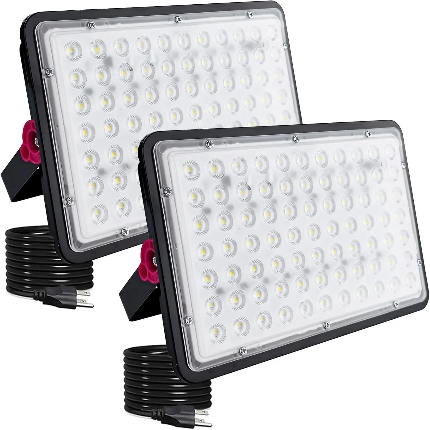 2 Pack 200W Led Outdoor FloodLight, Exterior Flood Lights, Outdoor Flood Lights, Plug in Flood Light, for Yard, Garden, Playground, Lawn, Garages,Basketball Court, Stadium