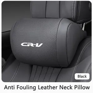 Napa Leather Car Headrest, Auto Logo Seat Neck Pillow, Head Support for Honda Cr-V Crv Civic Accord Odyssey, Interior Decoration Accessory