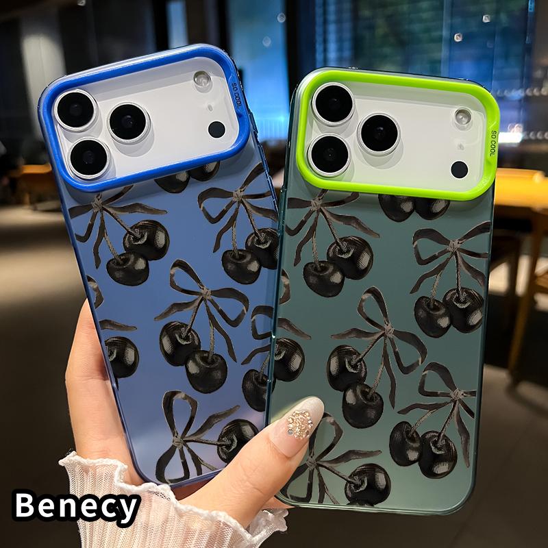 Phone Case for iPhone17 Pro Max 17 Air Cherry Bow Pattern Pattern Full Body Protection Anti-Scratch PC Smartphone Cover Cellphone Protective