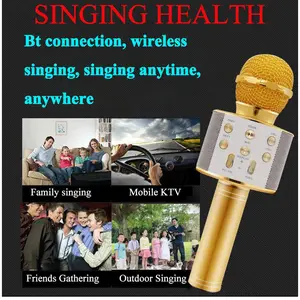Karaoke Microphone for Kids & Adults  Bluetooth Singing Mic Echo Effect, Built-in Speaker Portable for Party Travel Gifts