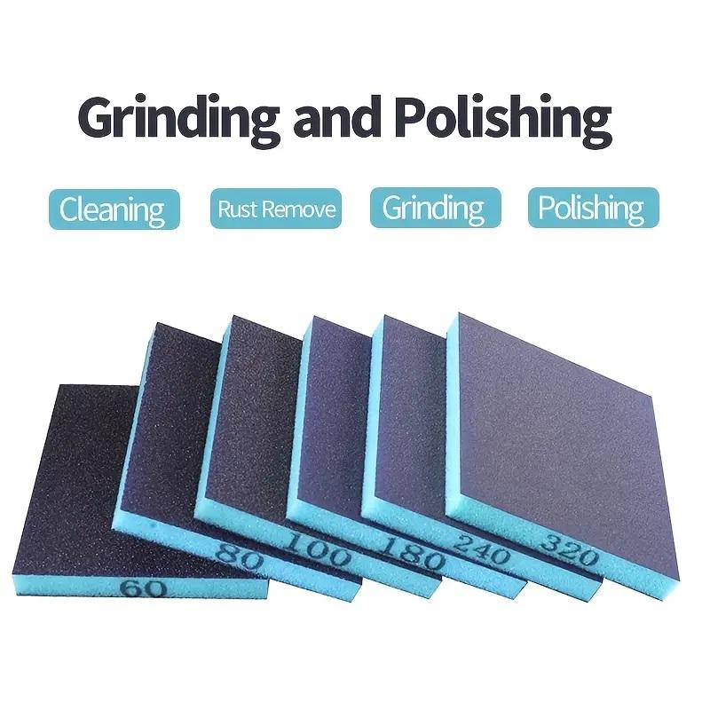 5/6 Piece Sanding Sponge Set, Coarse Medium Fine Abrasive Blocks, Washable Reusable for Metal Wood Glass, DIY Craft Supplies