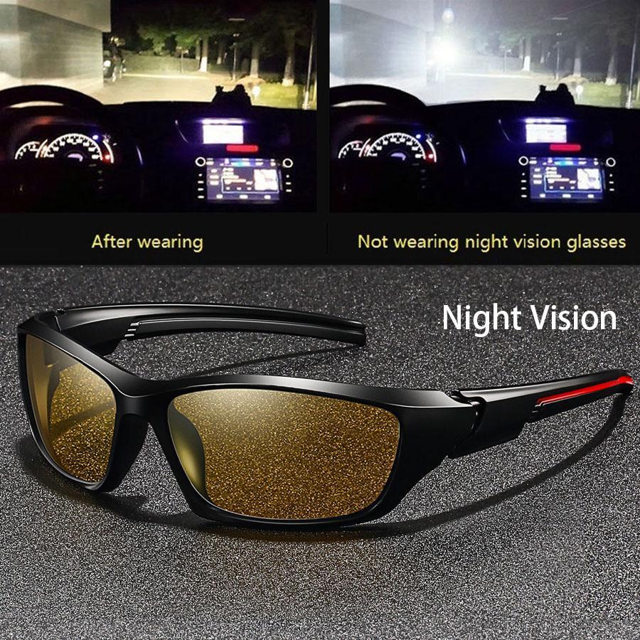Vintage Square Frame Unisex Night Vision Glasses, Anti-Glare & Anti-Reflective UV400 Eyewear, Fatigue-Reducing Lenses Ideal for Night Driving, Daily Commute & Outdoor Use