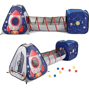 3pc Space Astronaut Pop Up Play Tents with Tunnels for Kids, Boys, Girls, Babies and Toddlers, Indoor/Outdoor Playhouse ¨CStem Inspired Design W/Solar System & Planetfidget toys
