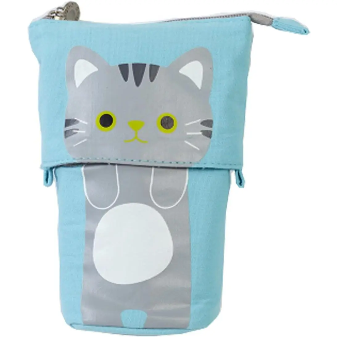 Standing Pencil Pouch Pencil Case Cute  Telescopic with Zipper Canvas Kwaii Cartoon Pencil Bag Stationery Box for  Girls Boys School Supplies 7.5 x 4.9 x 3.0inch/4.1x 3.0inch
