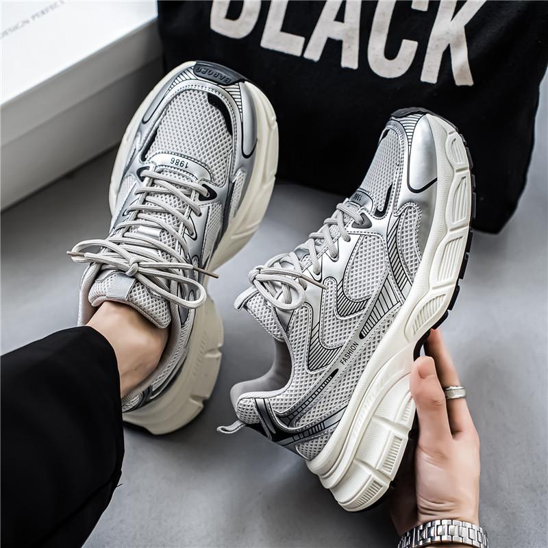 UYCEKK Men's Summer Casual Sports Breathable Thick-Soled Running Shoes for Teenagers