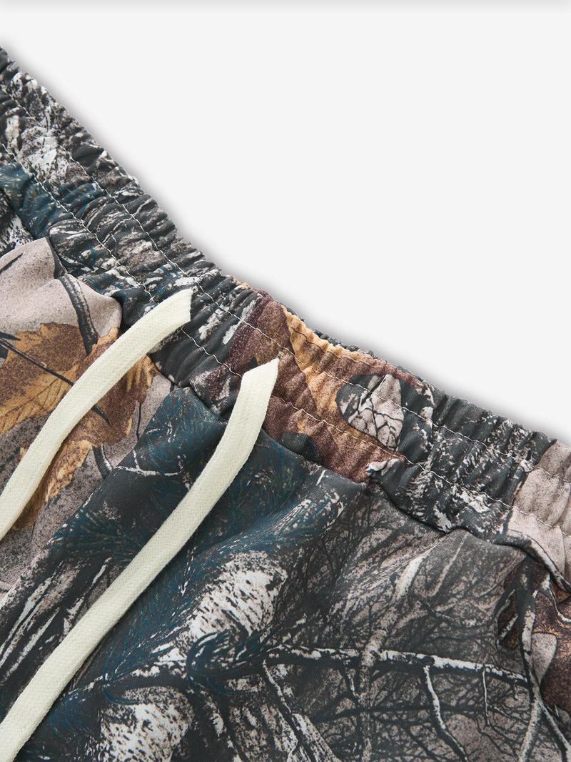 Men's Plants Print Drawstring Waist Sweatpants, Regular Fit Casual Comfy Pants for Daily Outdoor Wear, Men's Trousers for All Seasons, Pants for Men