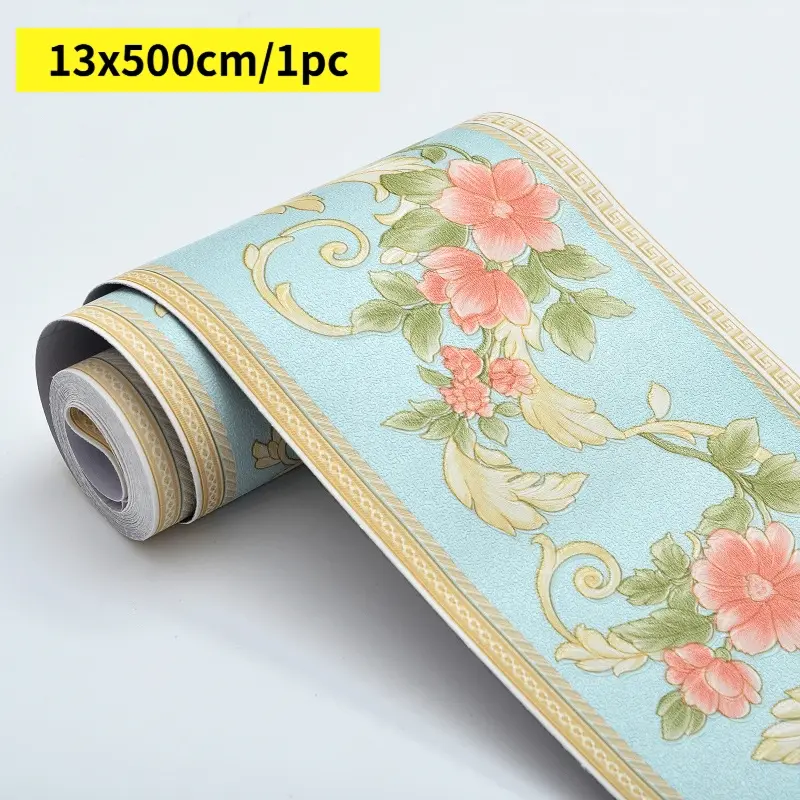 13x500cm Self-Adhesive Border Wallpaper, Waterproof Moisture-Proof, Living Room Bedroom Decor Sticker, Universal for Baseboard & Crown Molding, One Sticker Upgrades Whole Room Style.