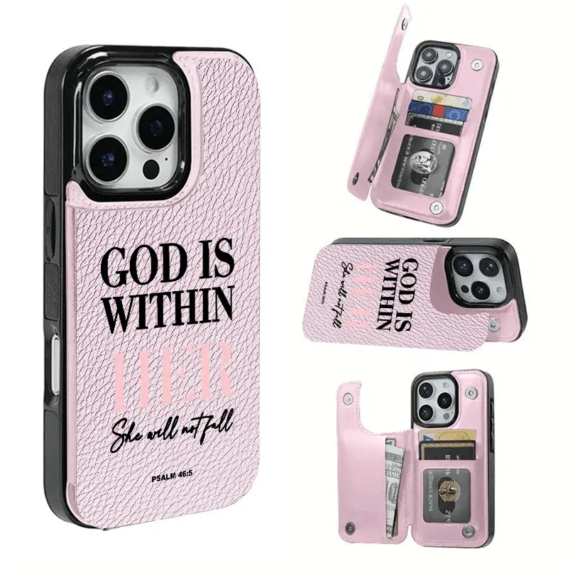 Essential card holder phone case for Christians.This practical TPU phone case features a patterned design and includes a card slot function,capable of holding bank cards, bus cards,and various other cards.Suitable for iPhone 17/16/15/14/13/12.