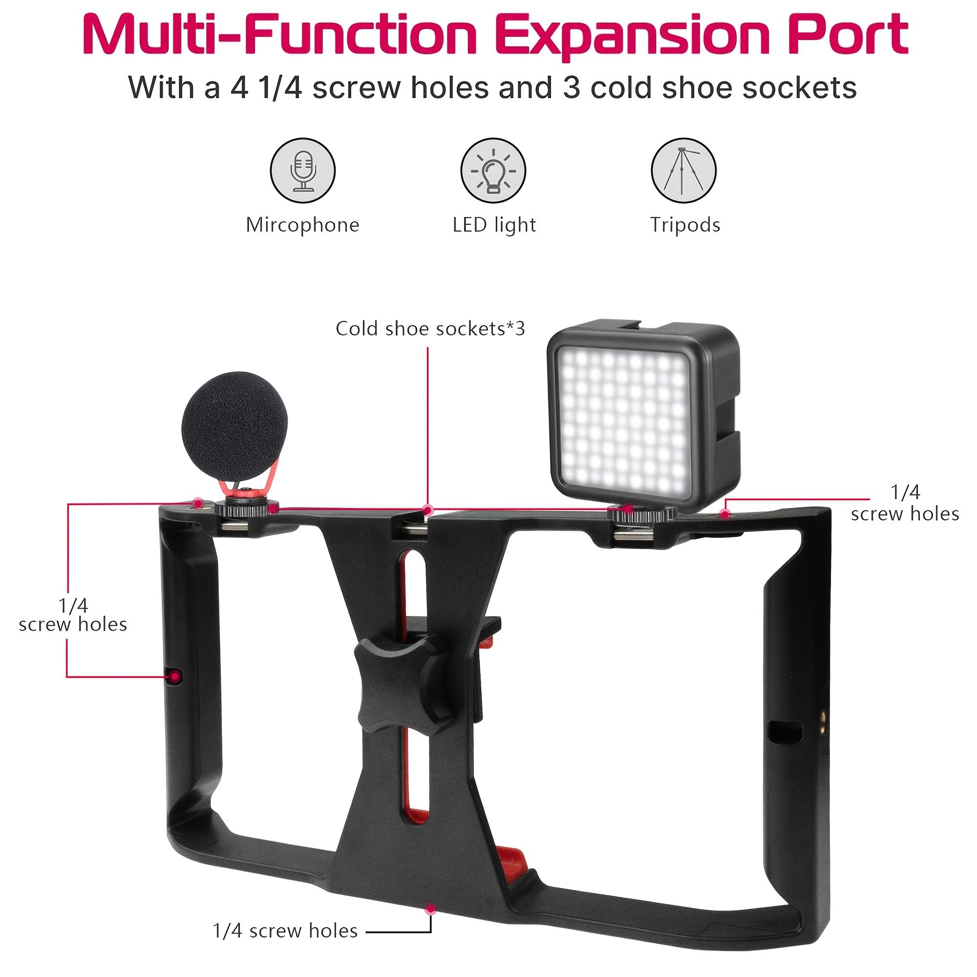 Mobile Phone Stabilizer - iPhone Tripod, suitable for iPhone video and photography. |   VLOG equipment (black) |   Very suitable for vloggers, content creators, iPhone photographers, and mobile film makers.