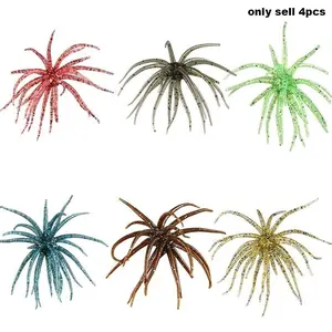 Box of 4 Sea Urchin Soft Lures, Multi-Color High Elastic Durable Baits, Great Swimming Action, Fast Fish Attractor for Saltwater Lure Fishing Gear Artificial Fishing Lures