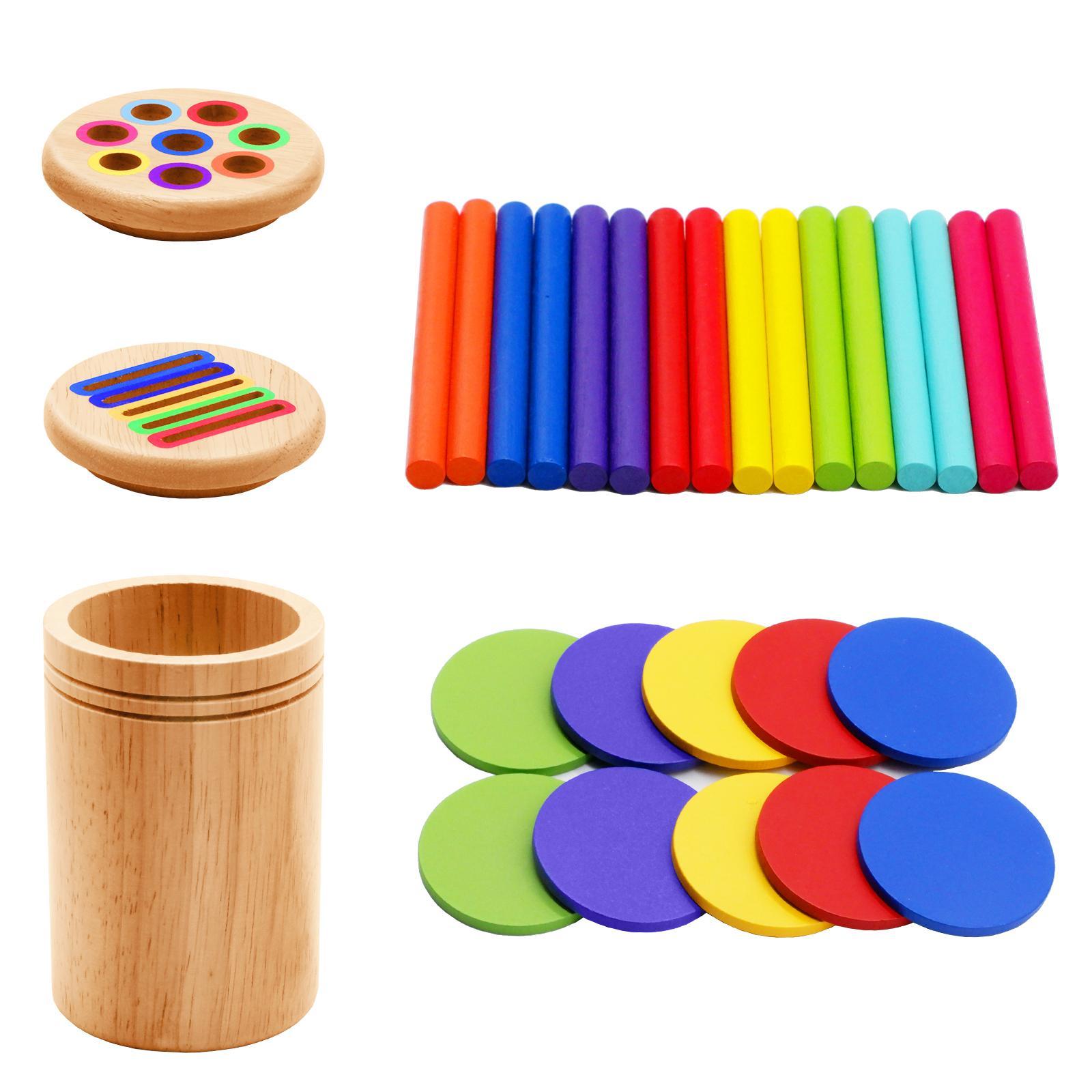 Wooden Educational Toy, 1 Set Montessori Colors Shape Sorting Toy, Shape Sorter, Learning Activities, Fine Motor Skills Sensory Toy, Play Sensory Activity Board, Multi Activity Playset, Preschool Busy Board