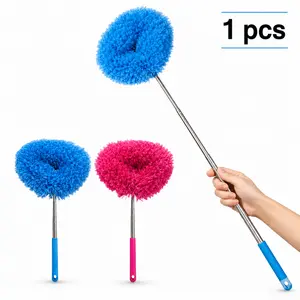 🏠 Reach Every Hidden Dust Corner Effortlessly!Extendable Anti-Static Microfiber Feather Duster, Washable & Reusable Dust Cleaning Brush, Captures Fine Dust Without Scattering, Must-Have Time-Saving Hack for Ceiling Fans, High Cabinets & Hard-to-Reach Su