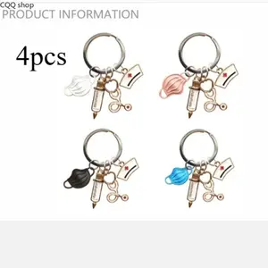 Nurse Themed Keychain, Cute Nurse Mask & Syringe & Stethoscope Design Keychain for Women & Men, Fashion Nurse Keychain Accessory for Bag Decoration, Charms Gifts for Her, Key Accessories