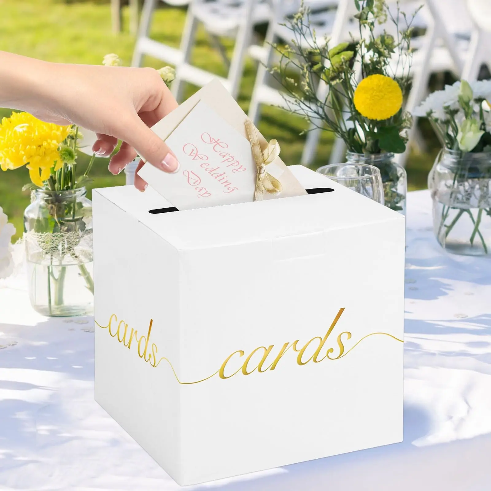1pc card box, wedding favor gift card box, suitable for wedding receptions, baby showers, anniversaries, birthday parties, retirement parties, graduation ceremony envelope storage box, Gift Container