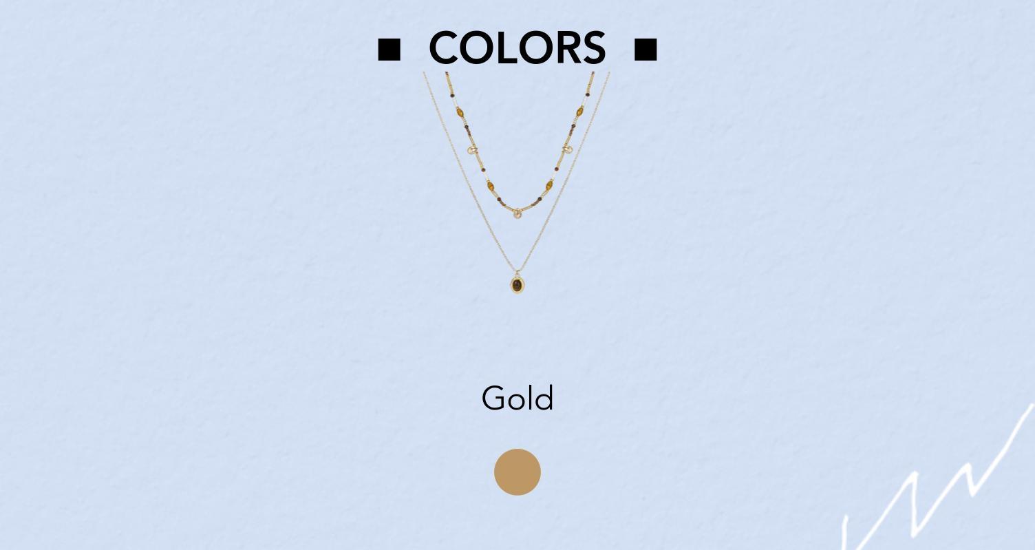 Cider DOUBLE LAYER STONE BEADED 18K GOLD PLATED COPPER NECKLACE