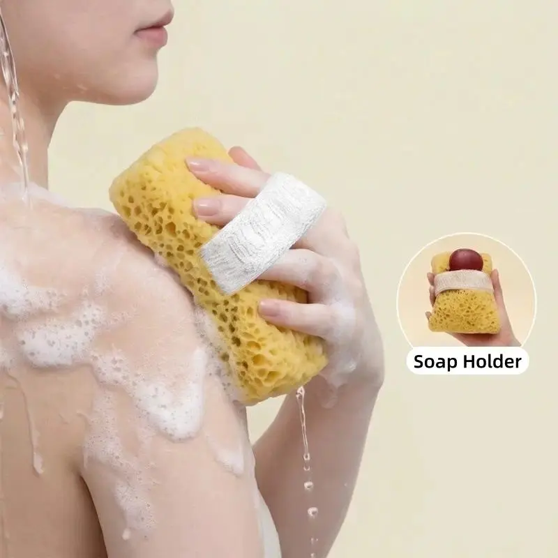 3 Pcs Soft Bath Sponge Set Packs with Soap Pockets, Foam Boosting Quick-Foaming Shower Scrub for Smooth Skin & Daily Body Cleaning, Back to School Bathroom Accessories-MM1,sohochic