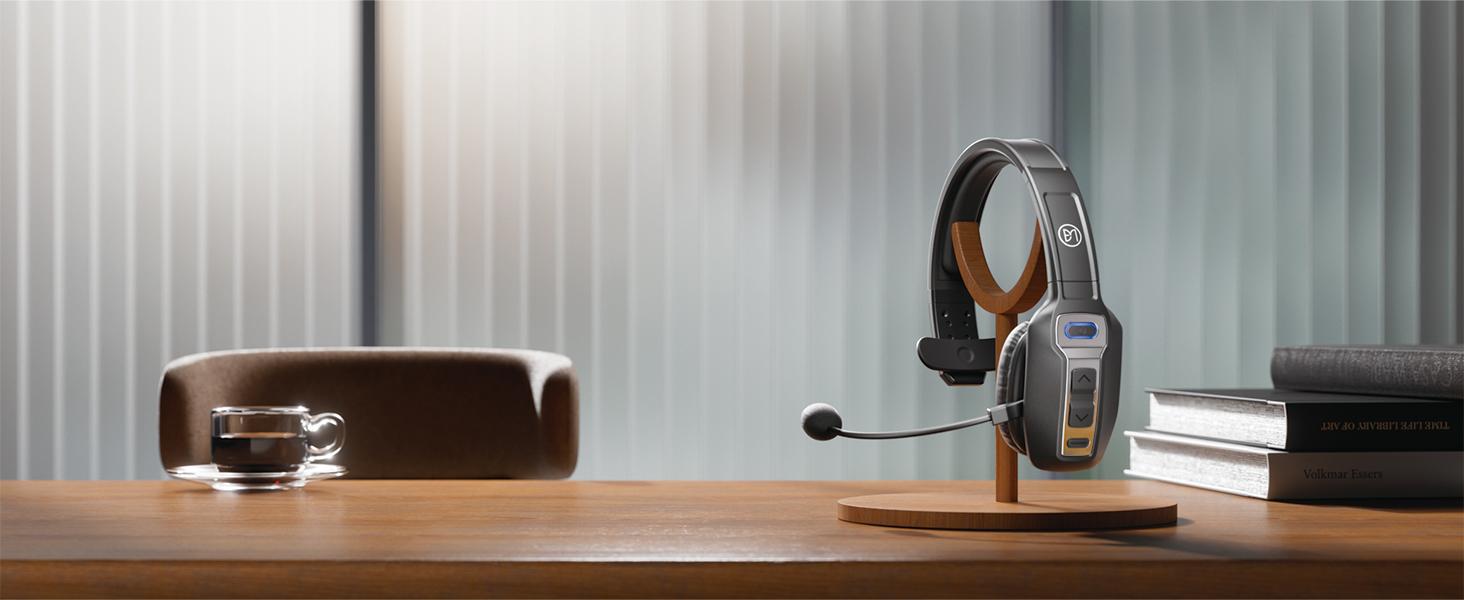 Trucker Bluetooth Headset with AI Noise Cancellation Microphone, Trucker Headset with 65Hrs Talk Time & Mute Button, Multipoint Connection, Bluetooth Headsets Fit for Truck Drivers/Cell Phones