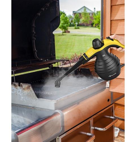 99% Sterilization Handheld Steam Cleaner with 10 Attachments - High-Pressure, Fast Heat-Up for Cars, Grout, Bathrooms, Upholstery - Large Tank, Safety Lock, No Chemical Residue, Includes Nylon Brushes & Squeegees, Steam Cleaner for Car