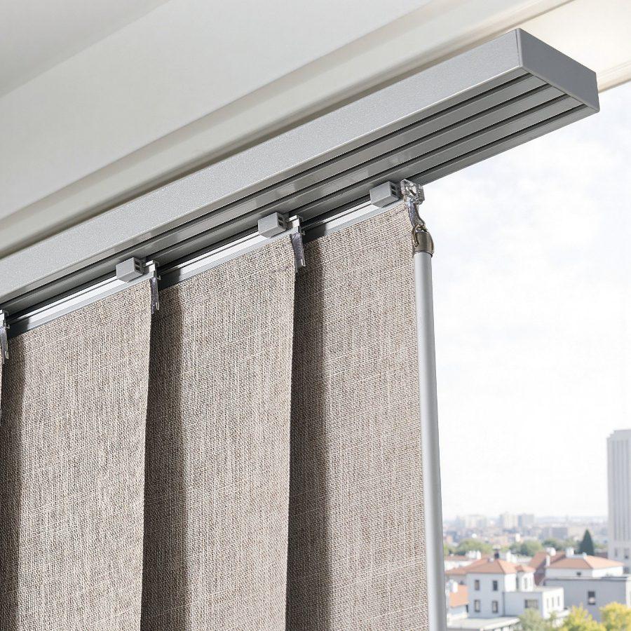 VEVOR Panel Track Blinds, Extendable Track from 45.8 in to 86 in W, Trimmable Panel Curtains Up to 96 in H, Vertical Blackout Panel Blinds for Sliding Doors, Patio Doors, Room Divider, Windows, Brown