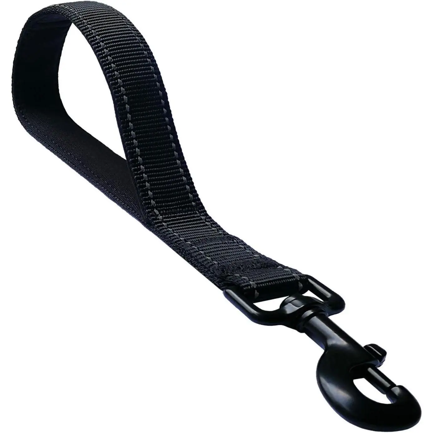 12 Inch Short Nylon Dog Leash with Heavy Duty Padded Handle, Reflective Black for Large & Medium DogsGift