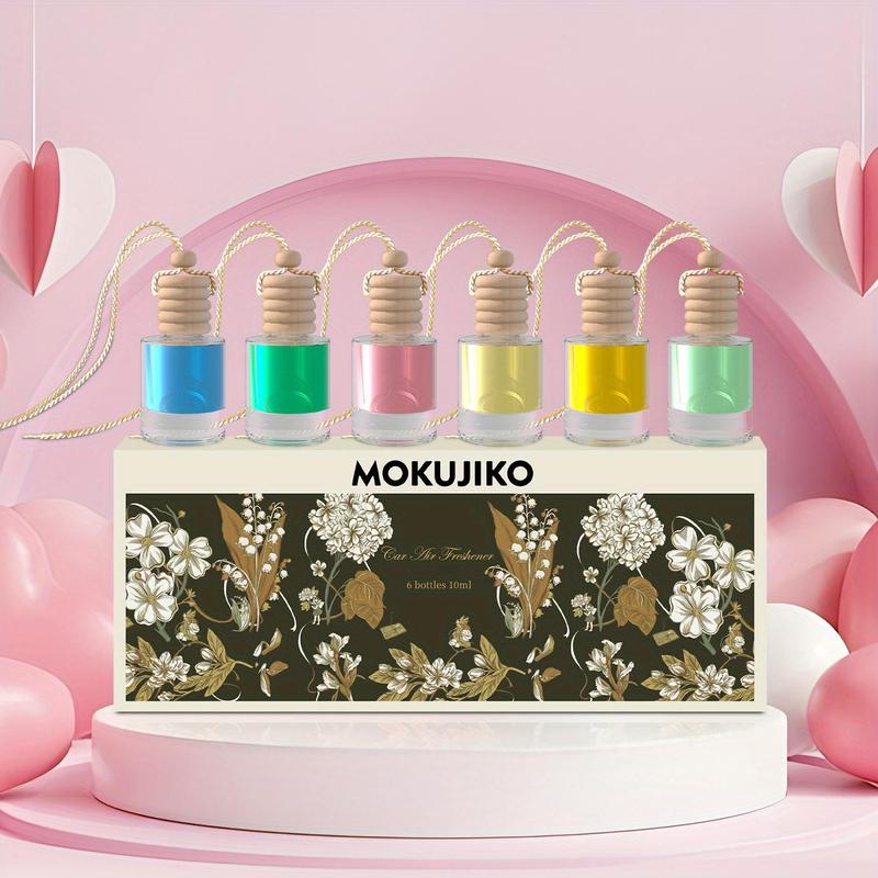 6-Pack Christmas Car Essential Oil Aromatherapy – Suspended Air Freshener for Cars & Homes, Natural Auto Interior Diffuser (Unisex) – Durable for Holiday Drives