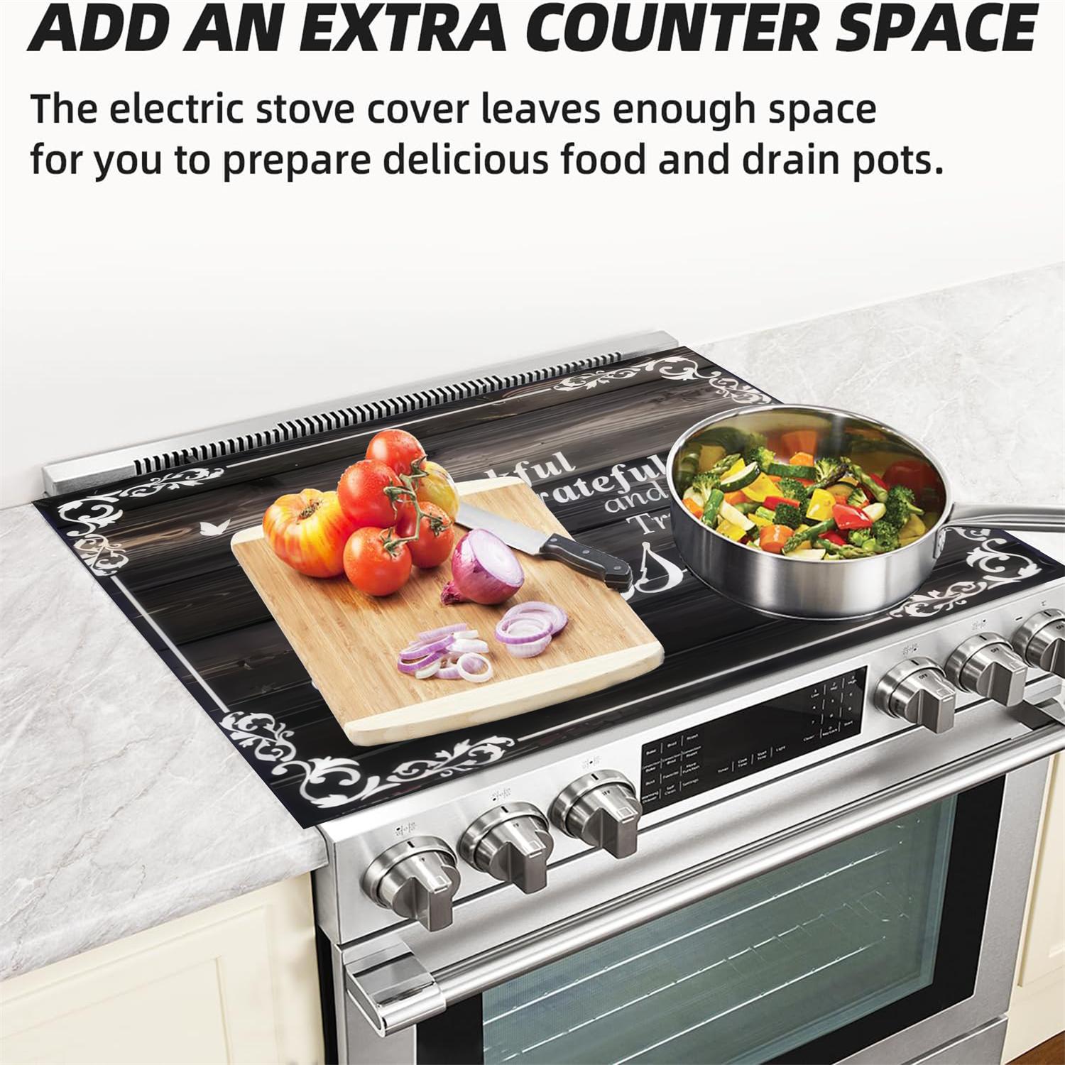 Soft Electric Stove Cover Cook Top Panel Protector Pad,Heart Pattern Design, Scratch Resistant, Easy Clean, Multi-Purpose Kitchen Liner