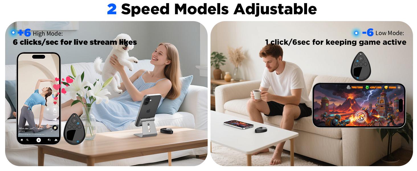 Wireless Auto Clicker for iPhone, Bluetooth Phone Screen Tapper with Battery for Hands Free, Silent & Adjustable Speed Finger Clicker for Tiktok Live Broadcasts Likes, Gaming, Reward Task Wireless Auto Clicker for iPhone, Bluetooth Phone Screen Tapper with Battery for Hands Free, Silent & Adjustable Speed Finger Clicker for Tiktok Live Broadcasts Likes, Gaming, Reward Task