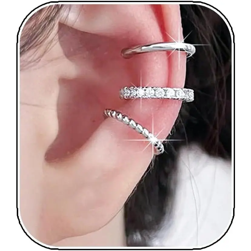 3 count Ear Cuffs Non Piercings Set for Women Teen Gifts Trendy Stuff