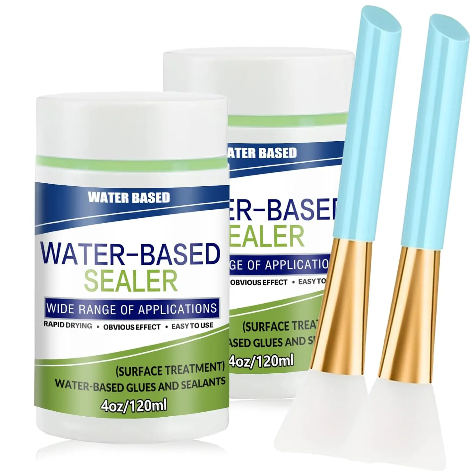2 Pack 120ml Water-Based Sealer with Brush – Multi-Purpose Clear Surface Sealant & Adhesive for DIY Crafts, , Plastic, Paper, and Art Projects,  Drying Non-Yellowing Finish