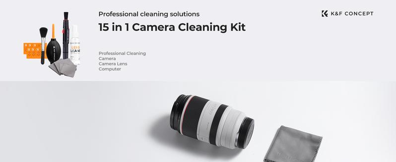 K&F CONCEPT 15-1 Professional Cleaning Kit for DSLR Cameras and Sensitive Electronics, Bundle with Lens Cleaner - Camera Accessories & Photography Accessorie for DSLR Camera Lens Filter Cell Phones