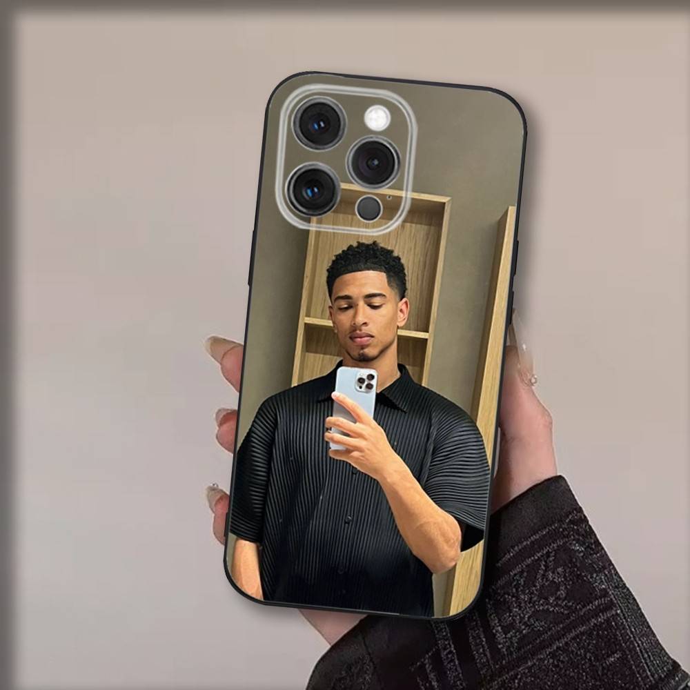 Football J-Jude B-Bellinghams Phone Case For iPhone 17,16,15,14,13,12,11,Pro,Max,Plus,Air,X,XS,Soft Black Funda