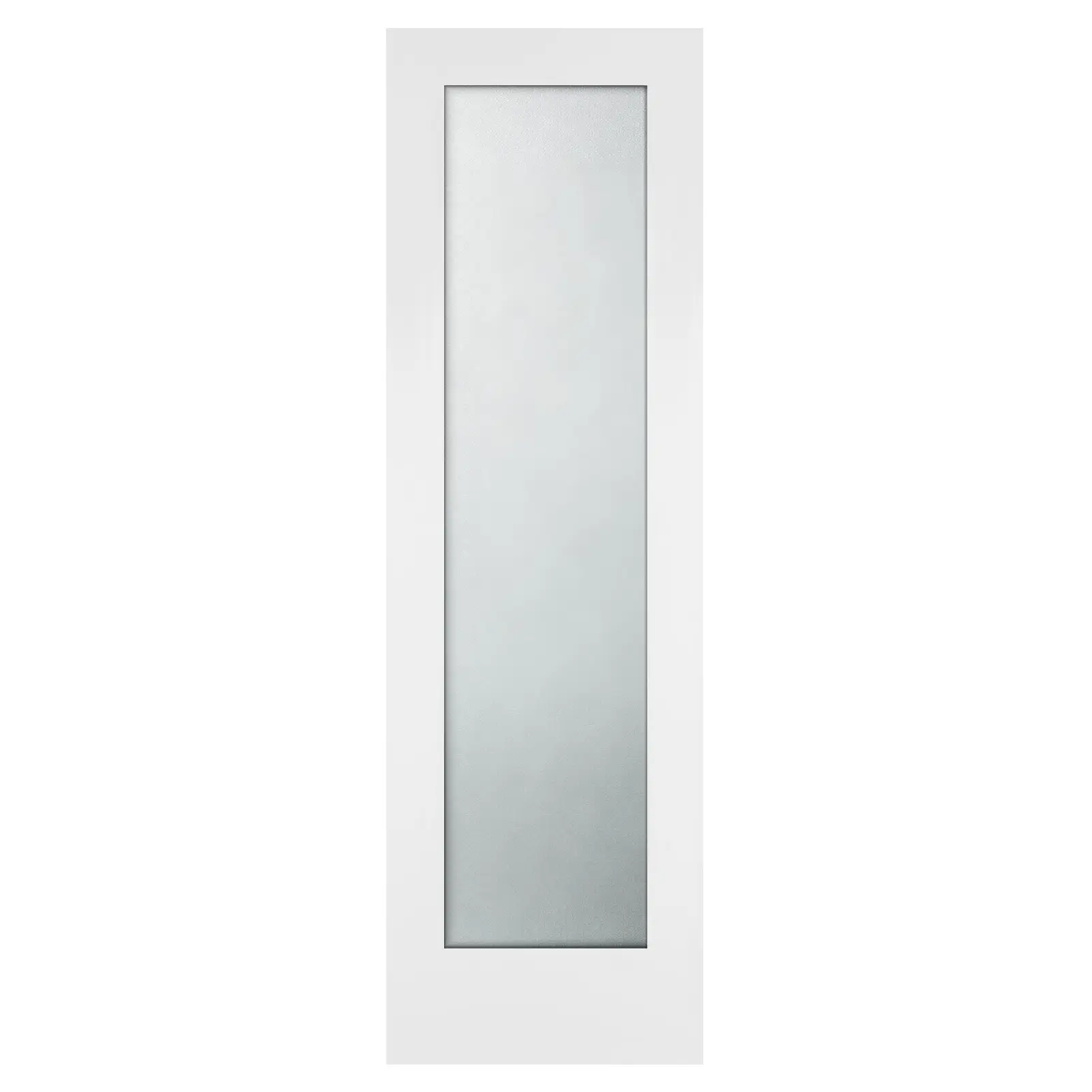 ARCH 24x80 Interior Door Slab Shaker White Primed Wood Full View Tempered Frosted Glass Single Door for Bedroom Room Modern American Design Luxury Style Easy Clean 1-3/8in Thick 1 Pack, White Color Options, Wood Material, American Design/Luxury/Moder