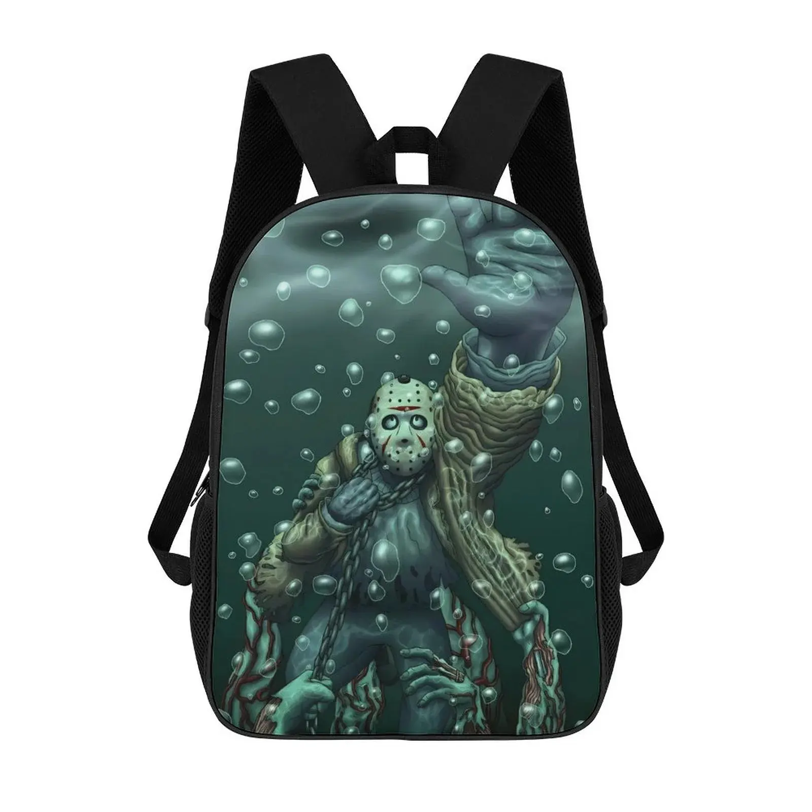 Jason Voorhees Novelty Print Oxford Cloth Laptop Backpack - 17in Casual Large Capacity Bag, Lightweight Durable, Adjustable Straps, for Men/Women/Teens (Campus Use, Novelty Print Schoolbags & Backpacks)
