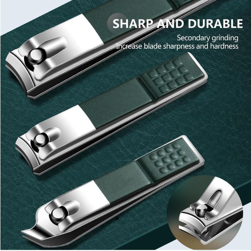 Stainless Steel Nail Clipper Set with PU Leather Storage Box, 24/26pcs Professional Multi-functional Manicure Tools, Nail Tools for Home & Travel