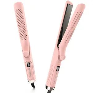 360 °   Airflow Styler – 1 Inch 2-in-1 Hair Straightener & Curler with Vented Cool Air  Style Locking, Extra Long Flat Iron, Dual Voltage  European Travel