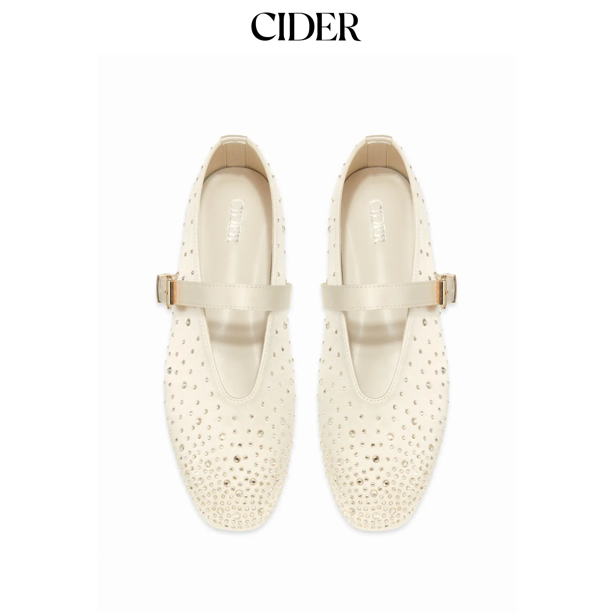 Cider RHINESTONE BUCKLE MARY JANE FLATS SohoChic