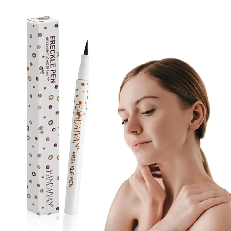 Freckle Pen, Durable Natural Lifelike Freckle Makeup Pen, Freckle Pen Makeup, Freckle Tool for Natural Effortless Sunkissed Face Cosmetic Makeup (Light Brown)