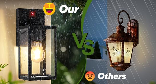 2-Pack Upgraded Motion Sensor Outdoor Wall Lights, Dusk to Dawn Porch Lights Outdoor Wall Sconce Lanterns, 3 Lighting Modes Exterior Lighting Fixtures, Black Outside Lights for House Front Door Garage(Bulbs Are Not Included))