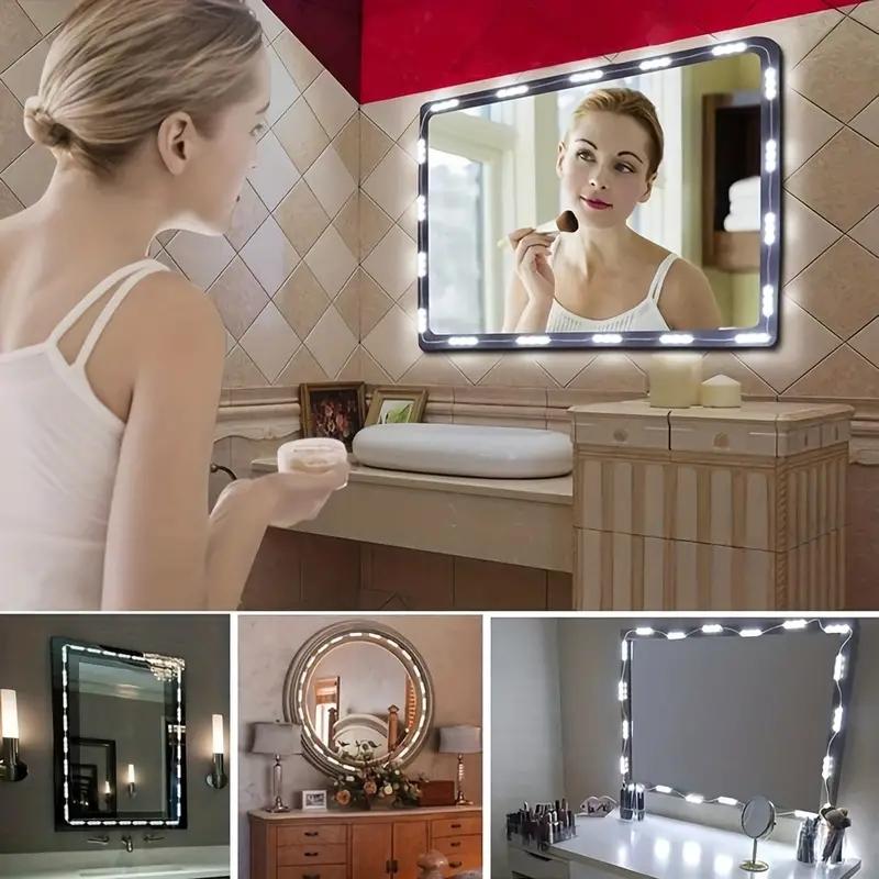 USB Powered Touch Sensor Makeup Mirror Light, Dimmable 42 LED Floor Mirror Light Strip, Lighted Makeup Mirror, LED Light for Bathroom, Bedroom, Dressing Room