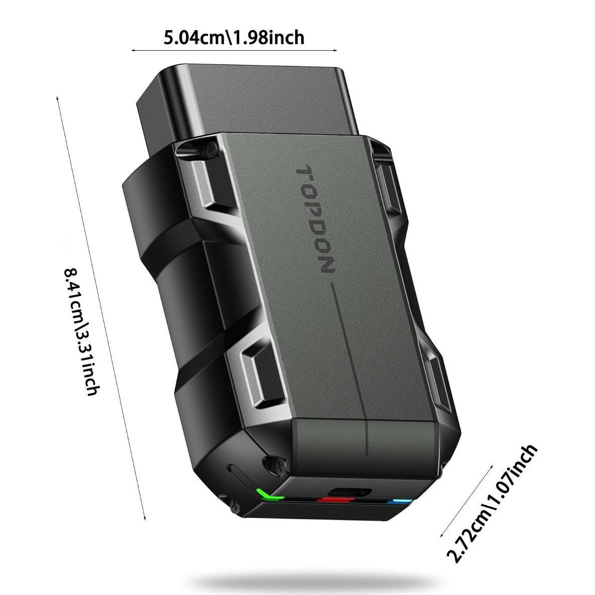 TopScan Bluetooth-compatible OBD2 Diagnostic Tool Scanner, Full System Code Reader, Car Diagnostic Tool for Android & iOS, Professional Car Scanner, Vehicle Diagnostic Tool, Automotive Diagnostic Scanner