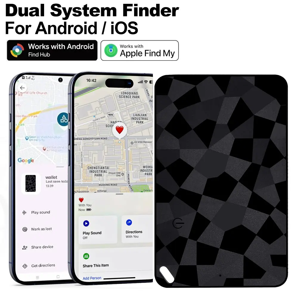 2026 Ultra Thin Grid Card Tracker | iOS and Android | Apple Find Me and Google Find Center | Suitable for keys, wallets, remote controls, glasses, pets