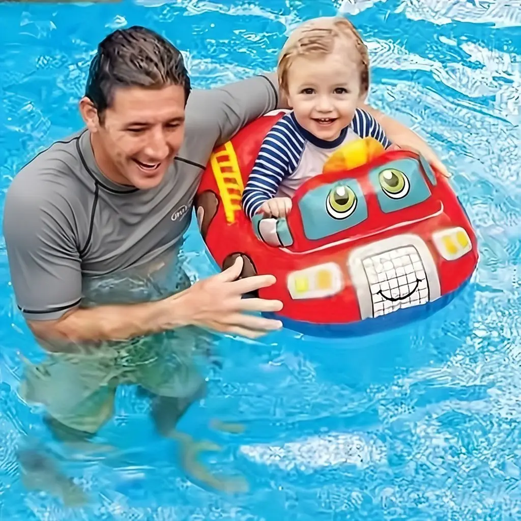 Summer Essential Baby Float Ring, Car-Shaped Floating Pool Toy, Fun Inflatable Swim Pool Toy, Kids Beach Float Toy, Summer Pool Party Game, Inflatable Toddler Floaties