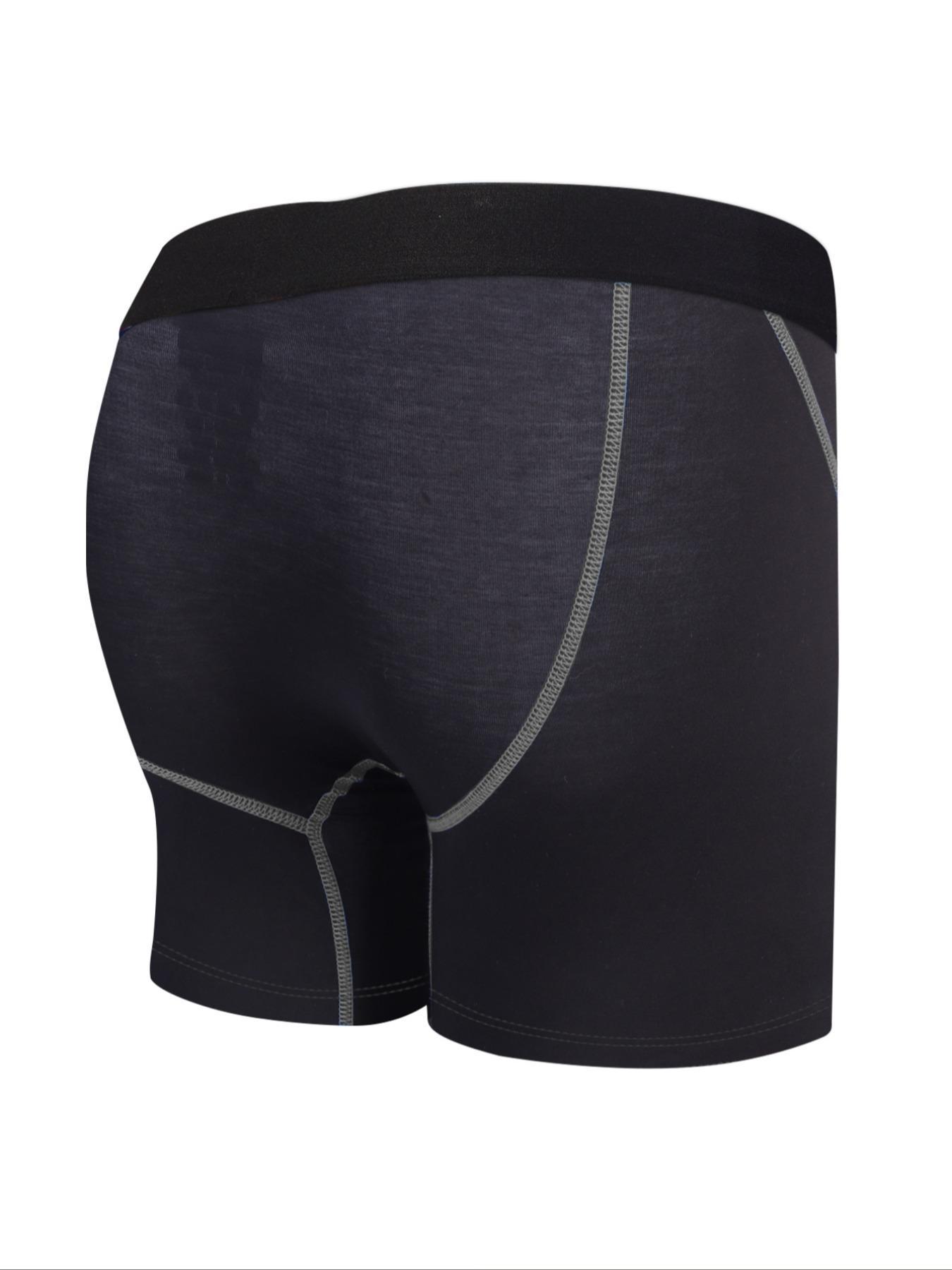 Men's 5pcs Viscose Letter Print Boxer Brief with Fly, Breathable Comfy Underwear for Daily Wear, Soft Underwear for All Season, All Season Briefs