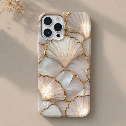 Non-3D Raised Stained Glass Seashell Phone Case for Girls - Faux Mosaic Coquettecore Silicone Cover, Durable Shockproof Dustproof Ultra Slim Minimal Phone Accessories for iphone 18 17 16 15 Pro Max Plus Air, Galaxy S21-26 Ultra Plus FE, Christmas Delight.
